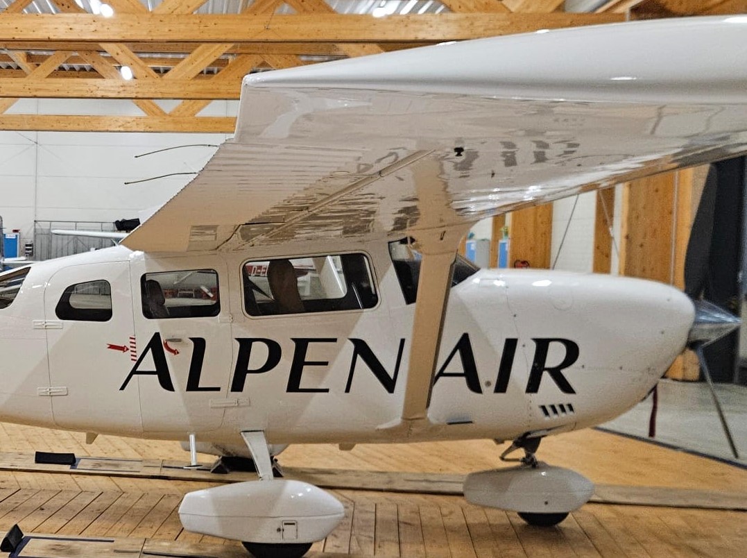 Cessna 206 - our aircraft, in the hangar