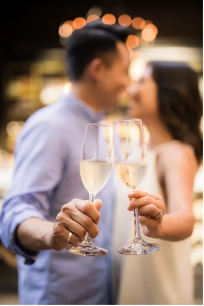 Celebrating a marriage proposal in the Alps