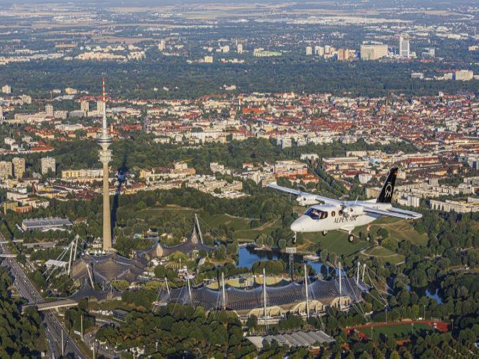 travel trends and view of the Olympic Park and the TV Tower with ALPEN AIR