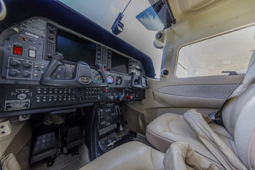 cockpit of our private aircraft Cessna 206