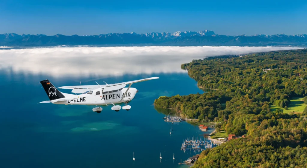 Turquoise Alpine lake in Bavaria with mountain scenery