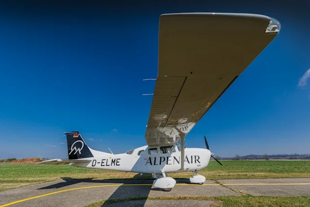 ALPEN AIR aircraft at the departure location before a scenic proposal flight