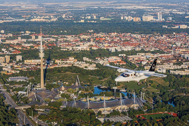 Rundflug Ablauf mit ALPEN AIR Flugzeug über München und Olympiapark