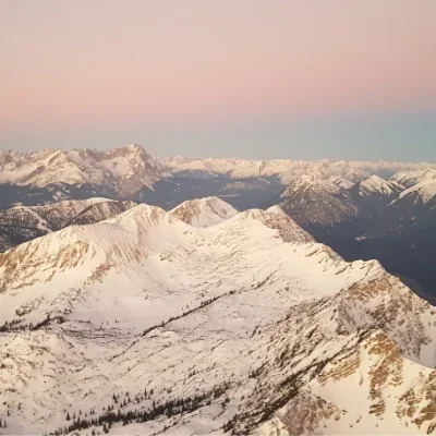 Sightseeing flight for Christmas above the German Alps