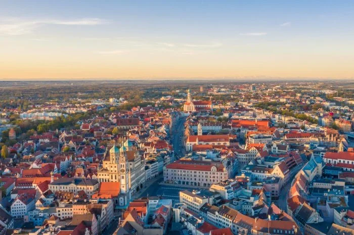 scenic flights over the city of Augsburg in Bavaria
